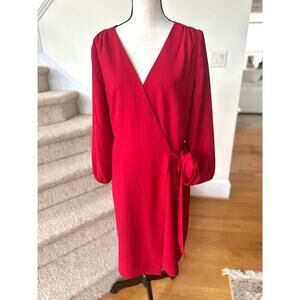 J. Crew Red Wrap Dress